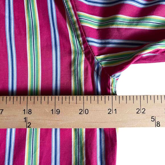Women's LAUREN Ralph Lauren Black Label Button Shirt Multi Striped Cotton Size M - Picture 6 of 7